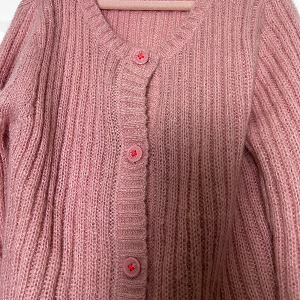 Mini Boden Dusty Rose Ribbed Cardigan